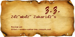 Zámbó Zakariás névjegykártya
